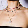 Ethnic Handmade Beaded Necklace Multilayer Imitation Pearl Choker Necklace Women Geometric Alloy Clavicle Cahin Jewelry
