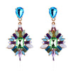 Ethnic Handmade Multi Color Rhinestones Crystal Flower Drop Earrings for Women Wedding Party Fashion Statement Earrings Jewelry
