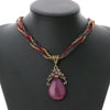 Ethnic Jewelry Bohemian Colorful Women Beads Imitation Water Nature Stone Pendant Necklace With Chain Turkish Jewelry