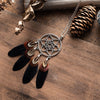 Ethnic Long Black Brown Feather Leather Chain Necklaces for Women Girls Vintage Dream Catcher Pendants Sweater Necklace Jewelry