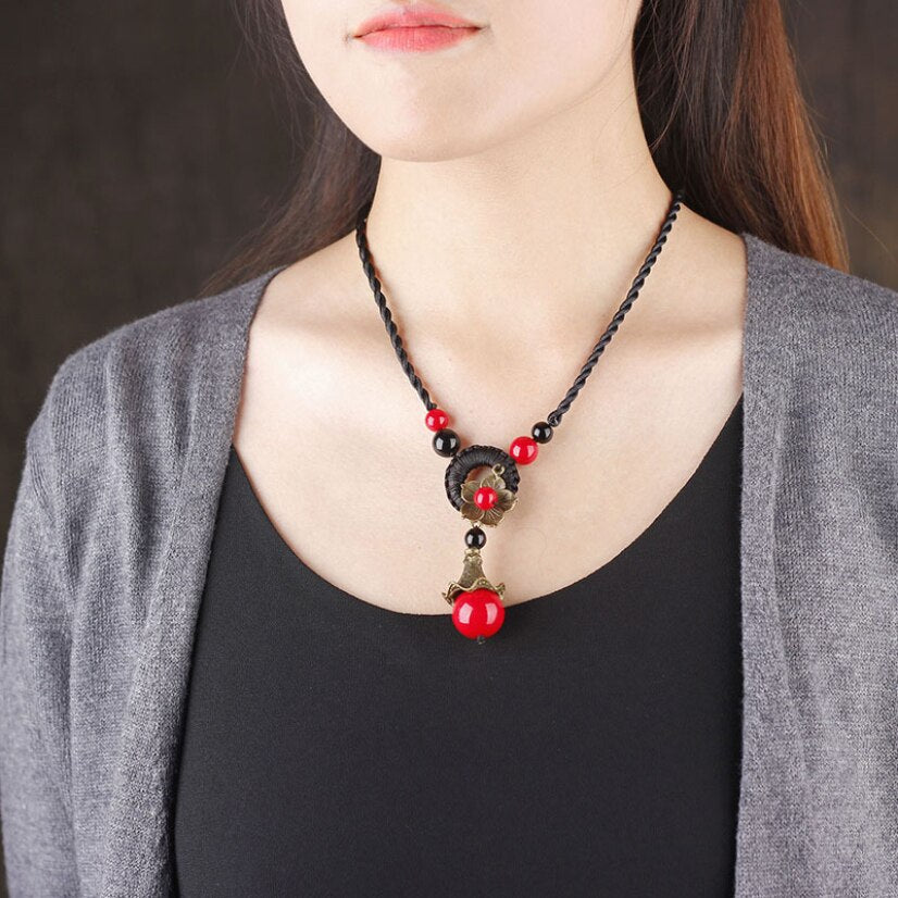 Ethnic Necklace for Women Long Rope Chain Vintage Charm Choker Gothic Sweater Chain Jewelry 2021 Chains On The Neck Female