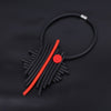 Ethnic Rubber Neck Chains Sexy Red Wooden Bead Pendant Necklace Women Statement Jewellery Grunge Goth Necklace Festival Gift