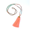 Ethnic Style Beaded Long Necklace Women Charm Mala Jewelry Yoga Tassel Pendant Clothes Accessories