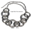Ethnic Style Black Gun Plated Chorker Necklace Women Stainless Steel Multi Wire Circle Linked Chain Collar Necklaces
