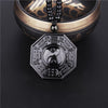 Ethnic Style Black Obsidian Taiji Gossip Pendant Necklace Yin Yang Chinese BAGUA  Bead Chain Necklace Jewelry For Woman Men