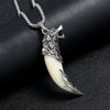 Ethnic Style Brave Men Wolf Loong Tooth Spike Pendant Necklace Stainless Steel Male Pendant Necklaces For Warrior Adult Ceremony