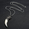 Ethnic Style Brave Men Wolf Loong Tooth Spike Pendant Necklace Stainless Steel Male Pendant Necklaces For Warrior Adult Ceremony