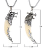 Ethnic Style Brave Men Wolf Loong Tooth Spike Pendant Necklace Stainless Steel Male Pendant Necklaces For Warrior Adult Ceremony