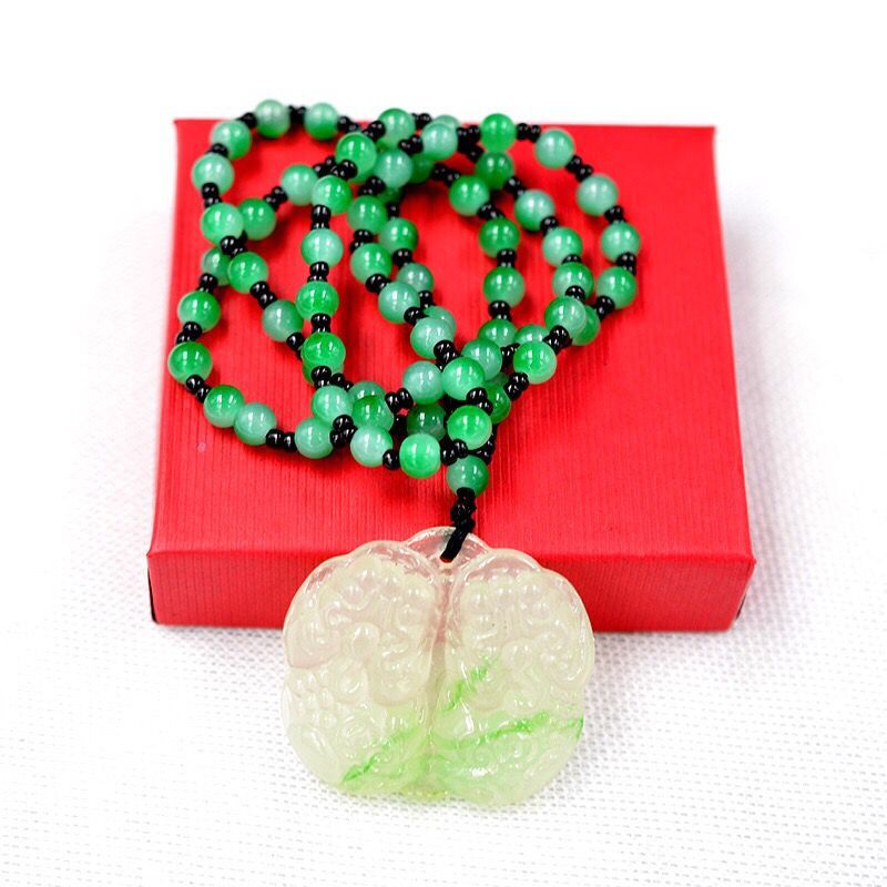 Ethnic Style Green Chalcedony Sweater Chain Bohemian Jewelry Natural Stone Knotted Stone Matching Drop Pendant Necklaces Women