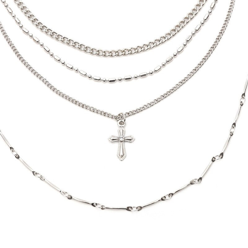 Ethnic Vintage Multilayer Crystal Choker Necklaces For Women Summer Trendy Selling Statement Necklace Kolye Bijoux