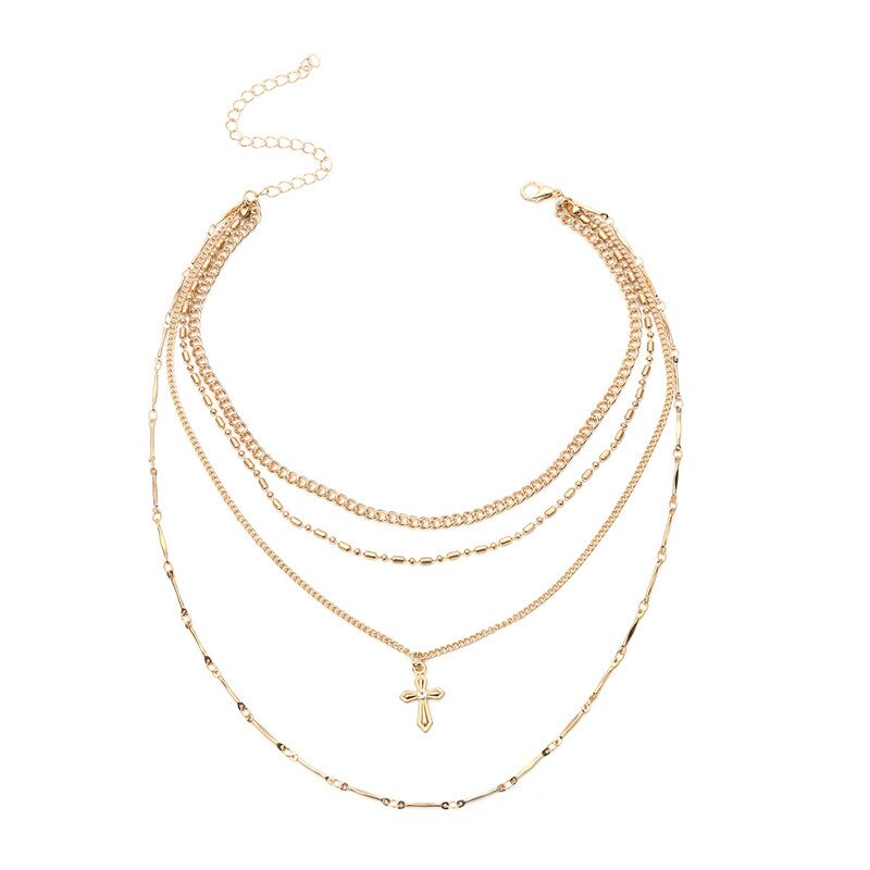 Ethnic Vintage Multilayer Crystal Choker Necklaces For Women Summer Trendy Selling Statement Necklace Kolye Bijoux