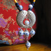 Ethnic style Handmade blue and white porcelain bead Sweater chain pendant necklace N478