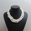 Euramerican style acrylic pearl braids necklace exaggerated temperament female choker chain