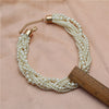 Euramerican style acrylic pearl braids necklace exaggerated temperament female choker chain