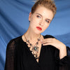 Euro-American Style Women Statement Long Necklace Sweater chain Long Chain Vintage Big Resin Gem Charm Handmade Accessories