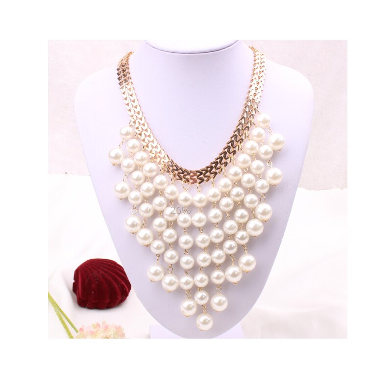 Europe & America Exaggerated Pearl Necklace AliExpress Source Fake Collar Short Necklace