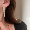 Europe America Jewelry 14K Gold plated Copper Zircon Animal Snake Earrings Elegant Women's Daily Work Accessories