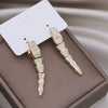 Europe America Jewelry 14K Gold plated Copper Zircon Animal Snake Earrings Elegant Women's Daily Work Accessories