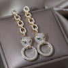 Europe America Jewelry 14K Gold plated  Animal Leopard Pendant Earring Elegant Women Wedding Party Accessories