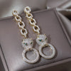 Europe America Jewelry 14K Gold plated  Animal Leopard Pendant Earring Elegant Women Wedding Party Accessories