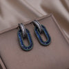 Europe America Jewelry  Copper Set Zircon Geometric Pendant Earrings Elegant Women Wedding Party Accessories