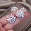 Europe America Jewelry 14 Gold Plating  Water Drop Zircon Flower Earrings Elegant Women's Party Accessories