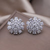 Europe America Jewelry 14 Gold Plating  Water Drop Zircon Flower Earrings Elegant Women's Party Accessories
