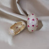 Europe America jewelry 18K gold plating  C-shaped zircon earrings elegant women's wedding party accessories