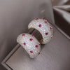Europe America jewelry 18K gold plating  C-shaped zircon earrings elegant women's wedding party accessories