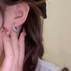 Europe America jewelry copper inlaid zircon 14K gold plated round earrings elegant women's daily work accessories