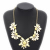 Europe Big Brand Necklace for Women Trendy Sweet Flower Necklaces & Pendants Elegant Big Gems Rhinestone Bib Necklace Gift JQ240