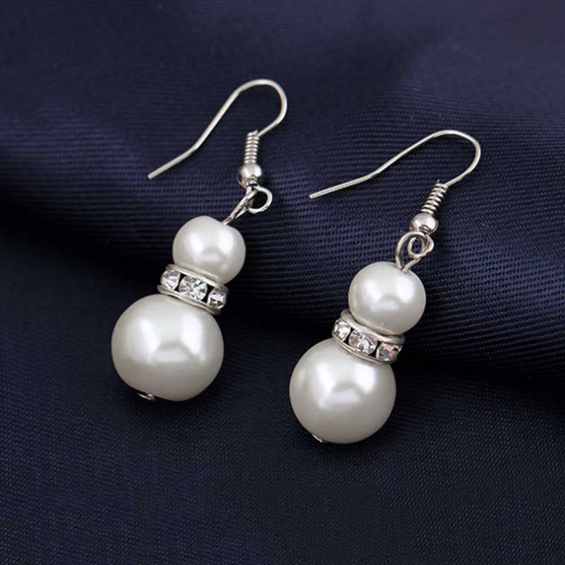 Europe Brand Simulated-Pearl Necklace Bracelet Earrings Women Jewelry Sets Inlay CZ Bride Set Women Wholesale Jewelry
