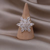 Europe Selling Jewelry  Zircon Snowflake Flower Ring Elegant Women's Opening Adjustable Cocktail Accessories