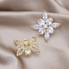 Europe Jewelry 14K Gold plated Exaggerated Four leaf Grass Zircon Earrings  Women's Wedding Party Accessories