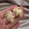 Europe and America Design Jewelry 18K Gold plated Woven Metal Geometry Earrings Modern Women's Evening Accessories