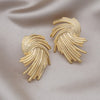 Europe and America Design Jewelry 18K Gold plated Woven Metal Geometry Earrings Modern Women's Evening Accessories
