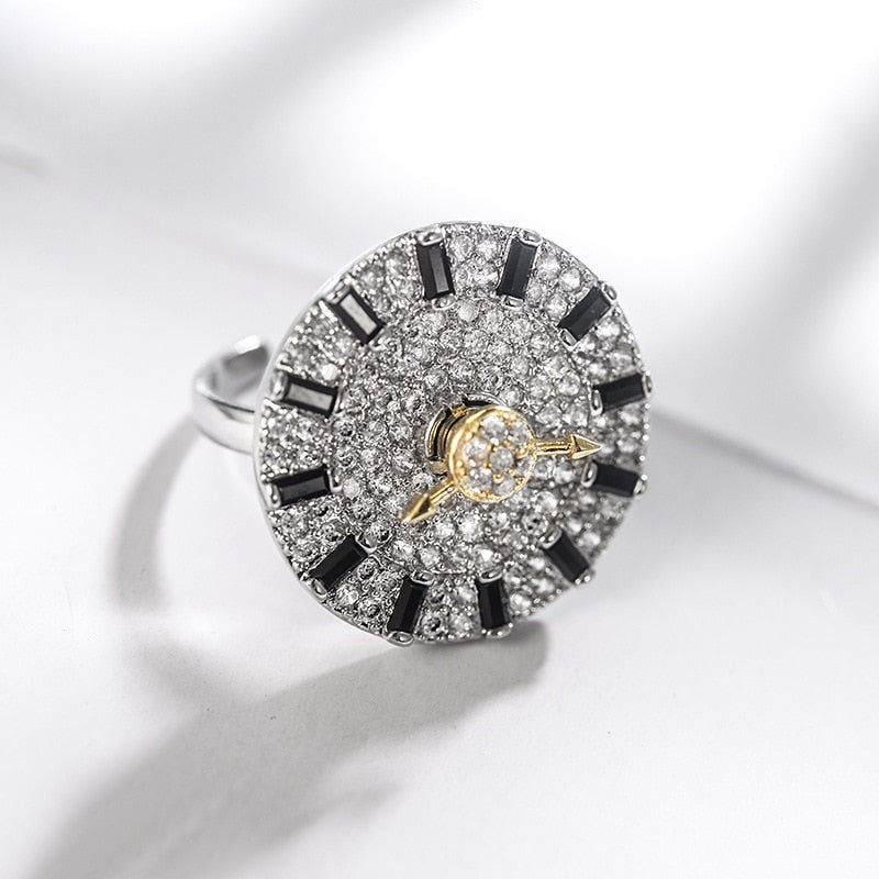 Europe and the United States can rotate full dial ring Crystal From Swarovski Fashionable Swivel Opening Ring