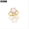 Europe and the United States high-end 925 sterling silver jewelry Rose Quartz live ring new products  . J027