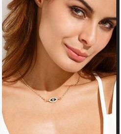 Europe and the United States jewelry street with the same personality super-flash full of metal eyes fine simple female necklace