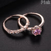 Europe and the United States popular crystal two-piece ring Rose Gold/Silver Color Micro Inl Zircon Jewelry can