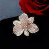 Europe jewelry 18K gold plated copper zircon exaggerated flower earrings  women's wedding party accessories