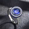 European 925 Sterling silver ring RING Female Crystal from Austrian Simple Luxury sapphire ring Anti-allergic Christmas gift