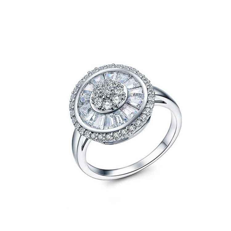 European 925 Sterling silver ring RING Female Crystal from Swarovski Simple Luxury ring Anti-allergic Christmas gift