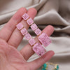 European American Design Jewelry Long Square Green Cracked Zircon Earrings  Women's Wedding Party Accessories