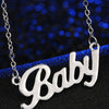 European American Style Women Crystal BABY Letter Choker Necklace Rose Gold Pendant Chain Popular Jewelry Gift Babygirl Collar