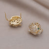 European American jewelry exquisite 14K gold plated copper inlaid zircon earrings  women's party accessories