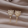 European American jewelry exquisite 14K gold plated copper inlaid zircon earrings  women's party accessories