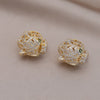 European American jewelry exquisite 14K gold plated copper inlaid zircon earrings  women's party accessories