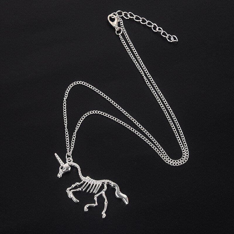 European And American Jewelry Bone Unicorn Clavicle Chain Sweater Necklace