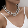 European And American Female jewelry Retro Hip-hop Single Layer Thick Neck Chain Simple Exquisite Pattern Chain Necklace